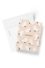 Load image into Gallery viewer, "Howdy" Pink & White Cowboy Boots Pattern - Boxed Set of 8 Cards