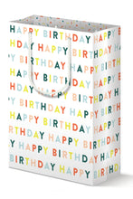 Load image into Gallery viewer, Colorful Birthday Lettered Gift Bag Set of 3