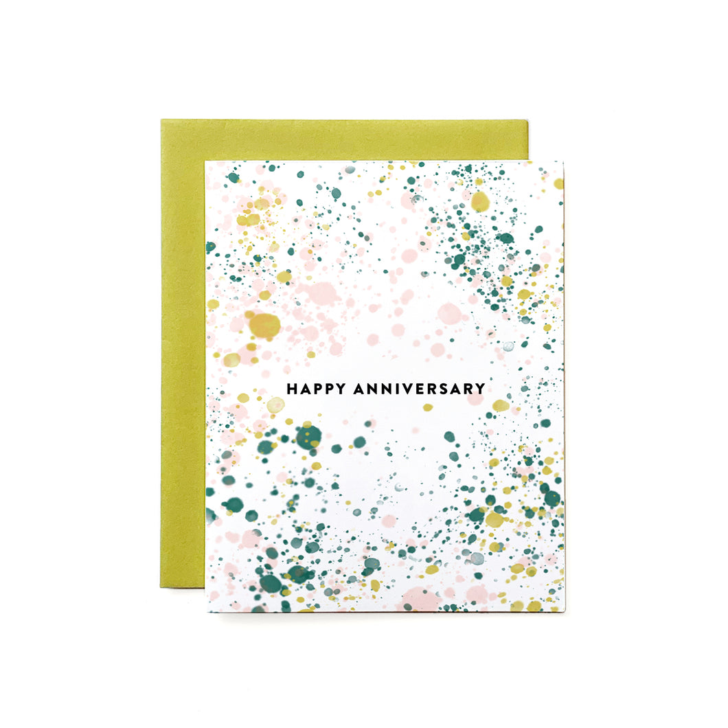 Happy Anniversary Splatter Paint Card