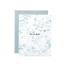 Load image into Gallery viewer, Hello Baby Blue Paint Splatter Card