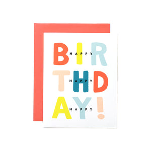3x Happy BIRTHDAY CARD