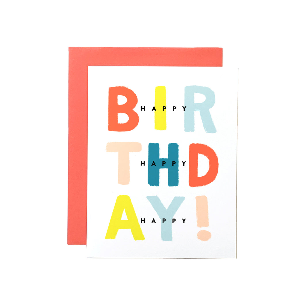 3x Happy BIRTHDAY CARD