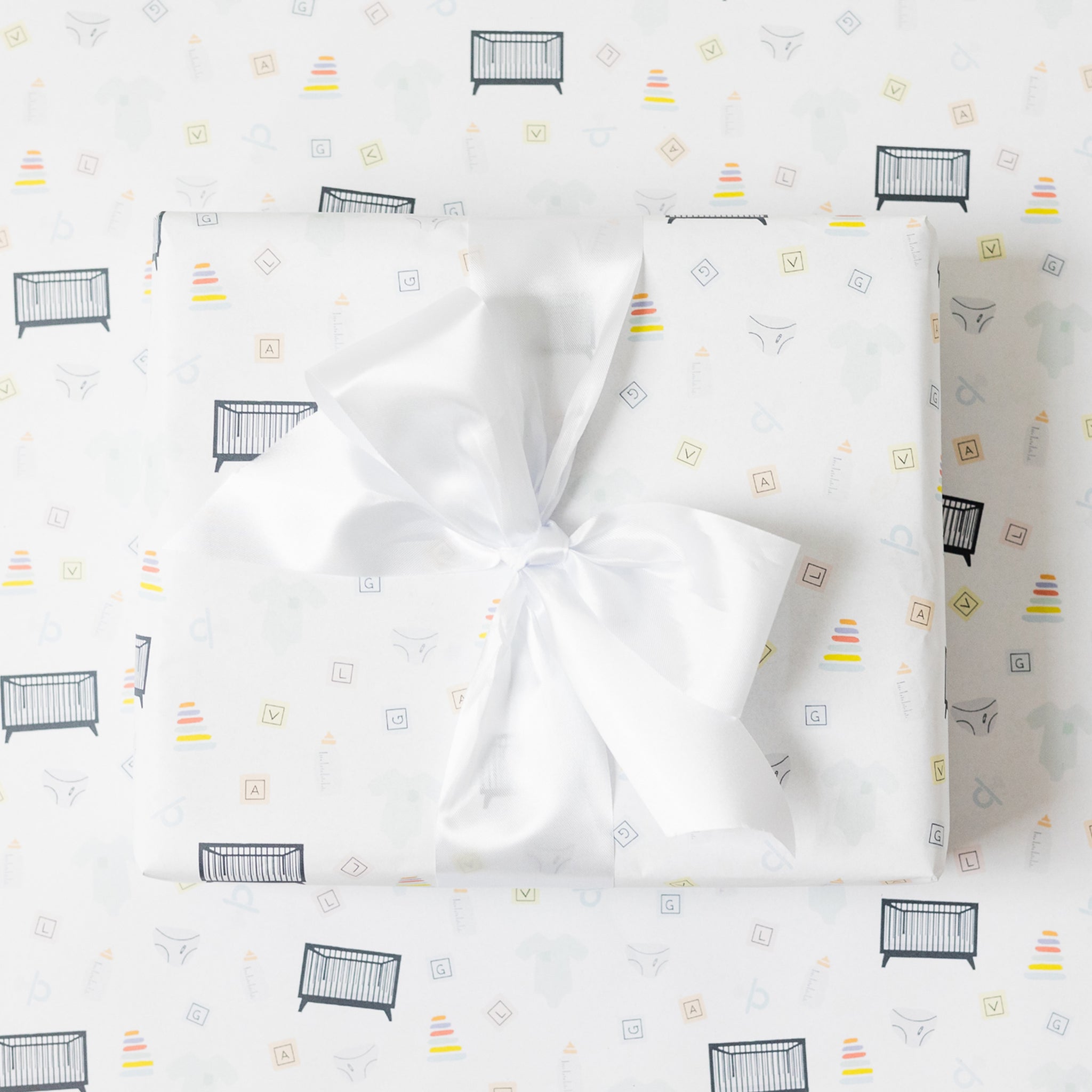 Illustrated Baby Pattern Wrapping Paper