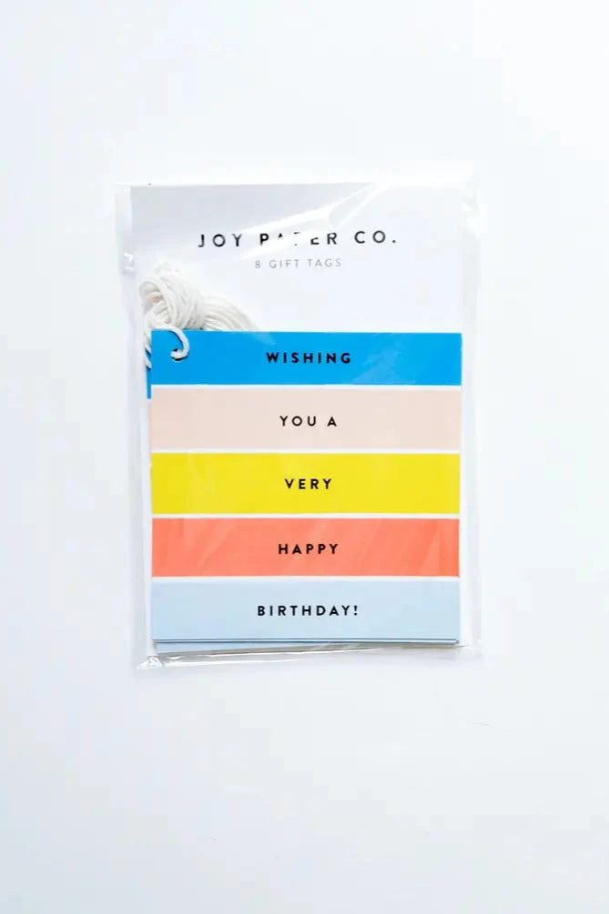 Birthday Stripes Gift Tag (Set of 8)