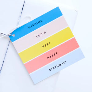 Birthday Stripes Gift Tag (Set of 8)