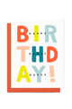 Colorful 3x Happy Birthday Card