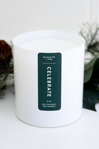 Celebrate (Balsam Fir + Pine / Christmas Tree) Coconut Soy Candle