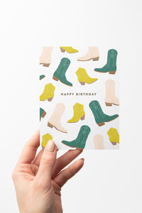 Colorful Birthday Boots Card