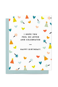 Colorful Loved & Celebrated Birthday Card