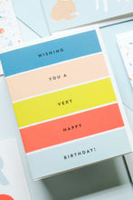 Load image into Gallery viewer, Colorful Stripes Very Happy Birthday Card