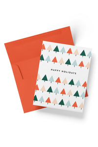 Colorful Trees Holiday Card