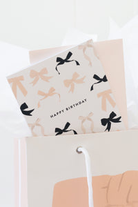 Coquette Pink Bow Gift Bag & Card Set