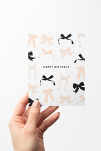 Load image into Gallery viewer, Coquette Pink and Black Birthday Bows Card