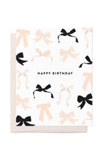 Load image into Gallery viewer, Coquette Pink and Black Birthday Bows Card