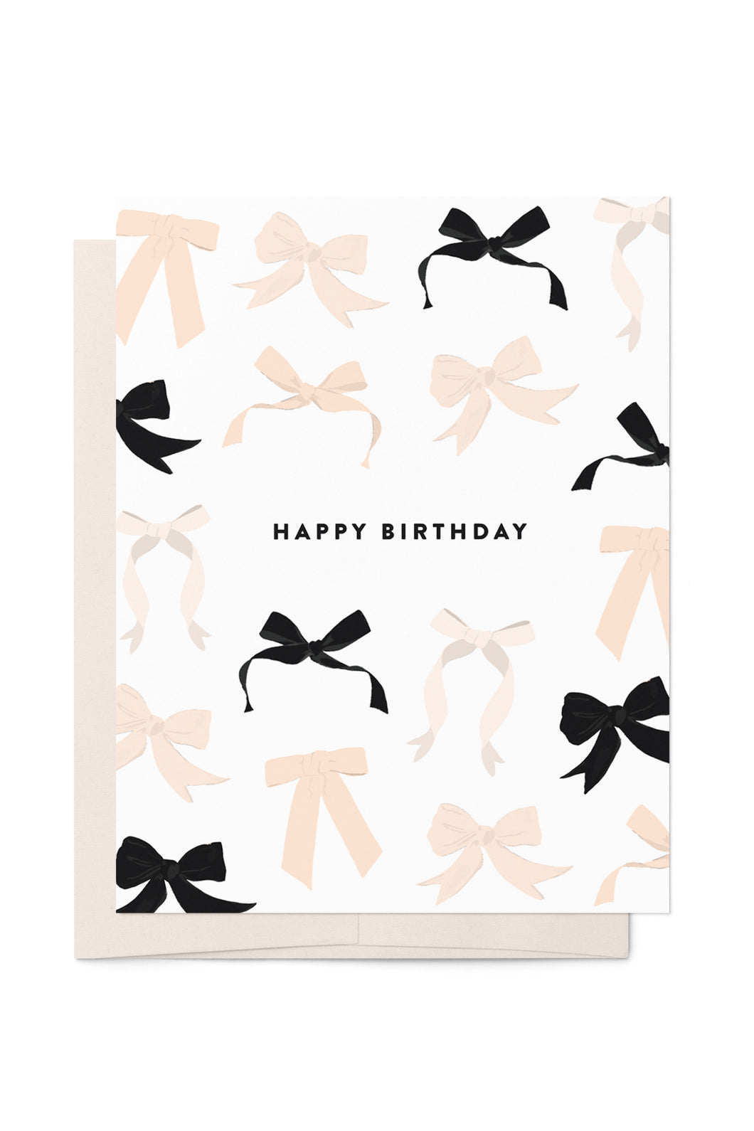 Coquette Pink and Black Birthday Bows Card