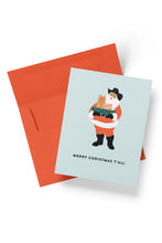 Load image into Gallery viewer, Cowboy Santa Merry Christmas Y&#39;all Boxed Set of 8 Cards