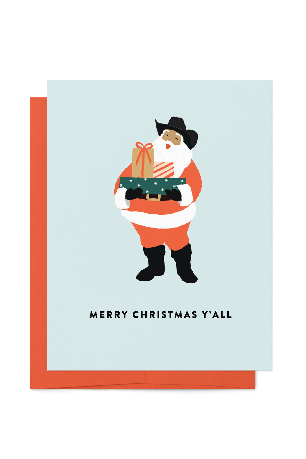 Cowboy Santa Greeting Card Merry Christmas Y'all Card