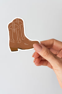 Brown Cowboy Boots Sticker