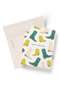 Colorful Birthday Boots Card