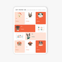 Load image into Gallery viewer, Holiday Dogs Gift Sticker Sheet