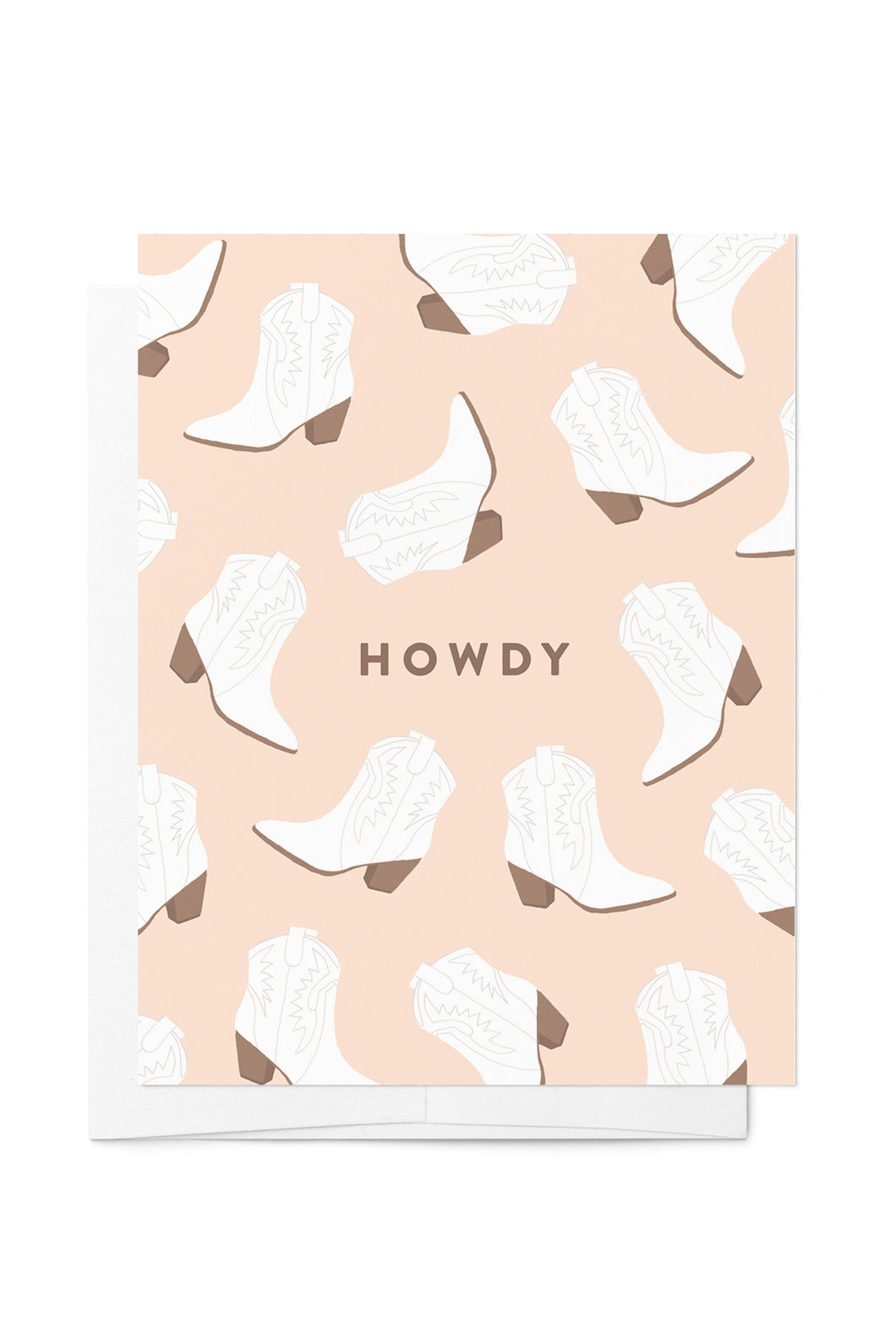 Pink and White Cowboy Boots 'Howdy' Card