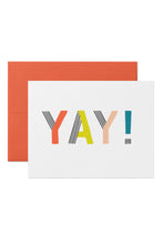 Load image into Gallery viewer, Colorful, Hand-Lettered YAY Card