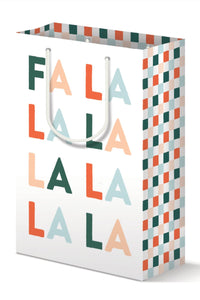 FA LA LA & Checkered Holiday Gift Bag & Card Set