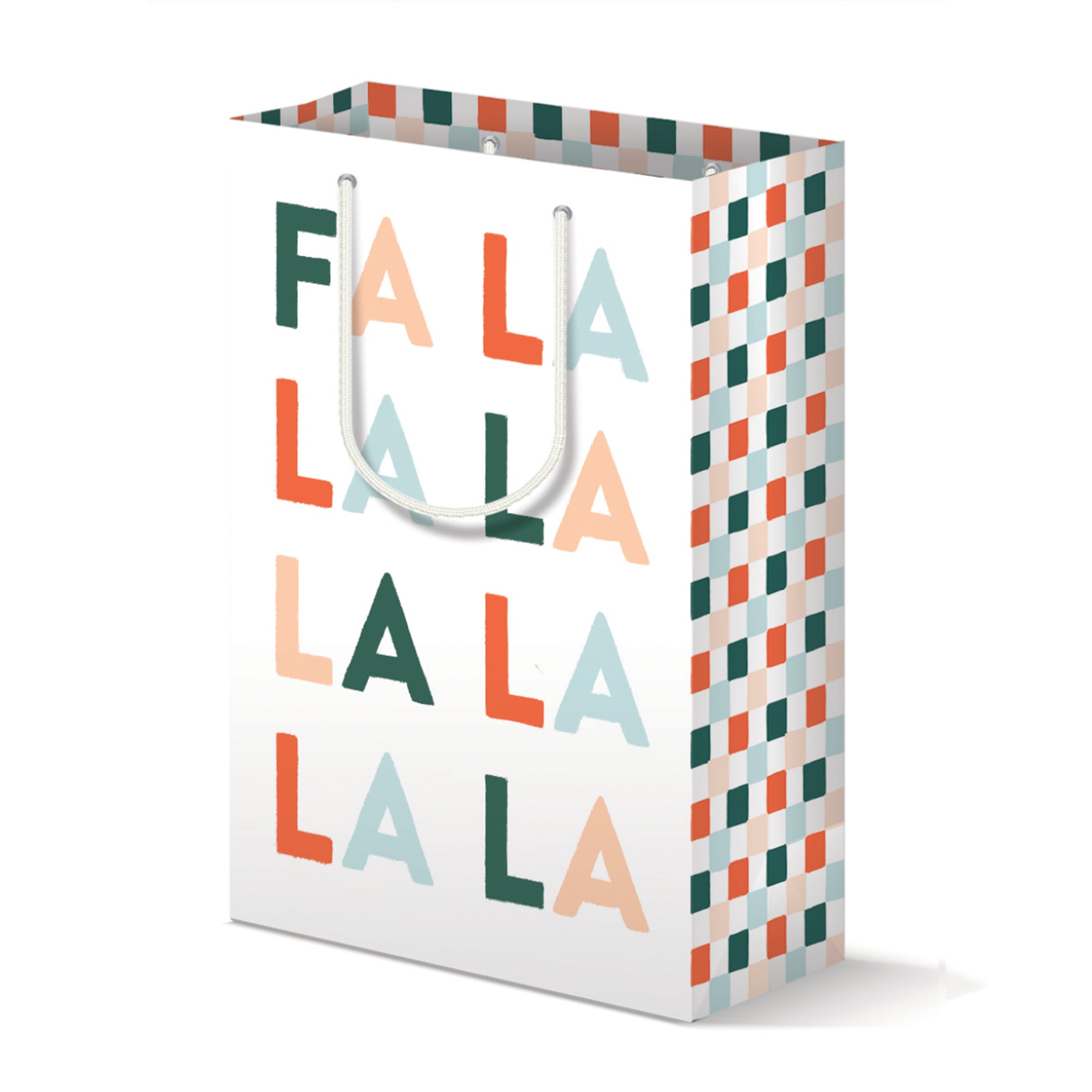 FA LA LA & Checkered Gift Bag | Christmas, Holiday Gift