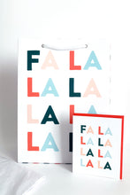 Load image into Gallery viewer, FA LA LA &amp; Checkered Holiday Gift Bag &amp; Card Set