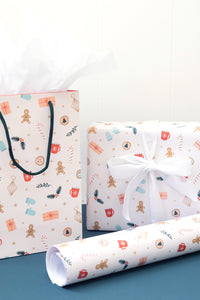 Pink Holiday Pattern Gift Bag