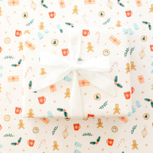 Load image into Gallery viewer, Illustrated Pink Holiday Pattern Wrapping Paper