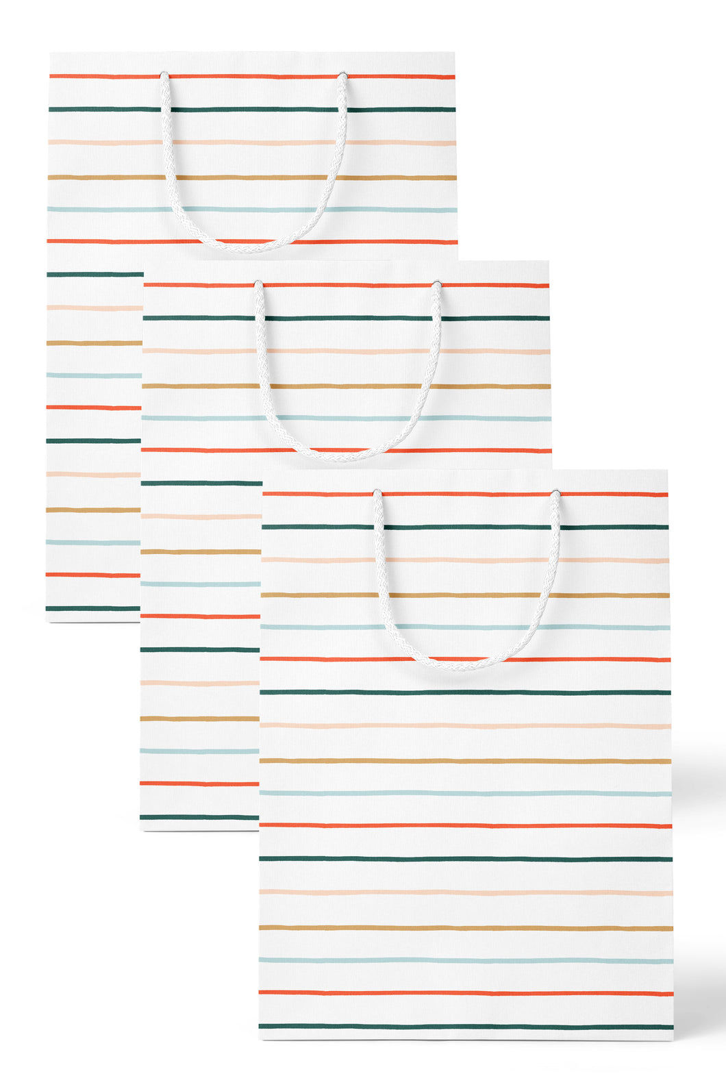 Colorful Stripes Gift Bag Set of 3