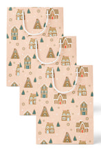 Load image into Gallery viewer, Gingerbread Village Gift Bag Set of 3