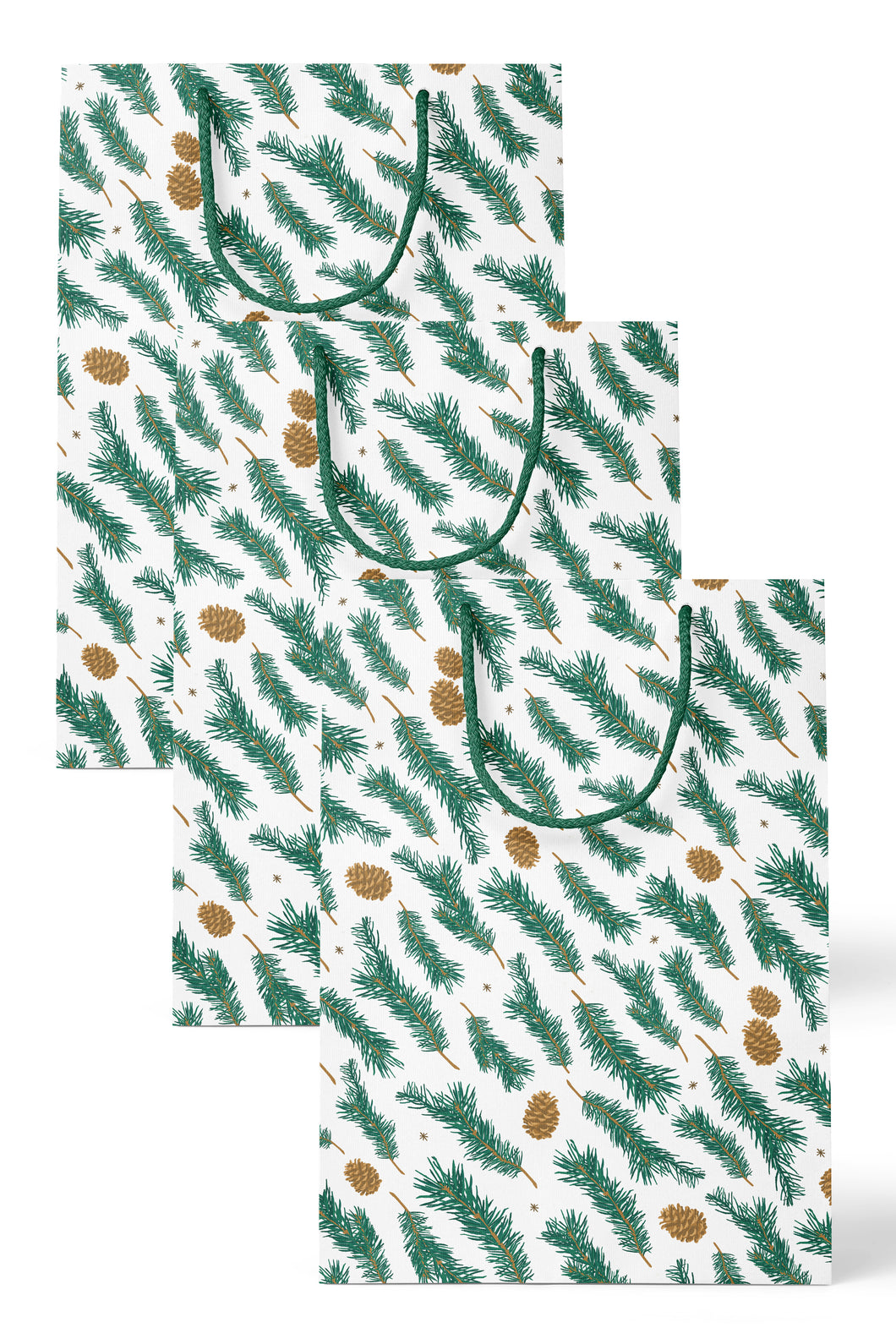 Pine Pattern Gift Bag Set of 3