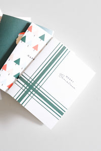 Green & White Gift Christmas Card