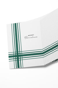 Green & White Gift Christmas Boxed Set of 8 Cards