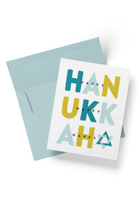 Happy 3x Hanukkah Lettered Card