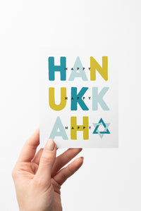 Happy 3x Hanukkah Lettered Card