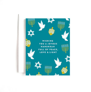 Peace, Love & Light Hanukkah Card