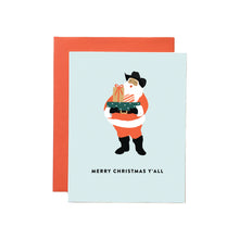 Load image into Gallery viewer, Cowboy Santa Merry Christmas Y&#39;all Cards - Boxed Set of 8 Cards