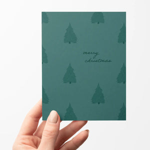 Green Christmas Trees Card