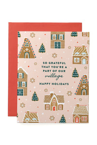 Gingerbread Village Holiday Thank You Boxed Set of 8 Cards