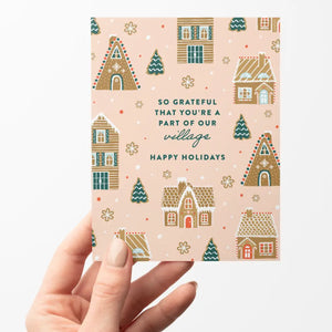 Gingerbread Village Holiday Thank You Card
