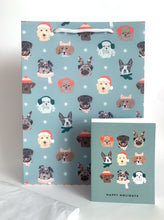 Load image into Gallery viewer, Holiday Dogs Gift Bag &amp; Card Set