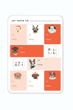 Load image into Gallery viewer, Holiday Dogs Gift Sticker Sheet