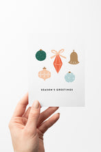 Load image into Gallery viewer, Season&#39;s Greeting Holiday Ornaments Card