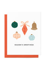 Load image into Gallery viewer, Season&#39;s Greeting Holiday Ornaments Card