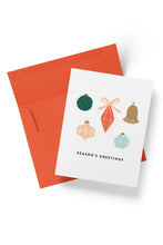 Load image into Gallery viewer, Season&#39;s Greeting Holiday Ornaments Card