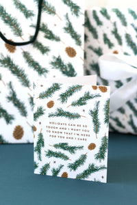 Pine Pattern Holiday Empathy Greeting Card