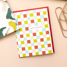 Load image into Gallery viewer, Colorful Checkered Birthday Card
